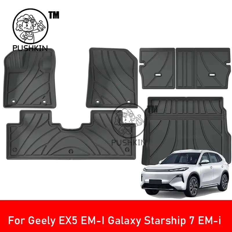 Tappetini per auto RHD LHD per Geely EX5 EM-i Geely Starship 7 EMI 2025 2026Cargo Fodere Tappetini per bagagliaio antiscivolo impermeabili Accesso