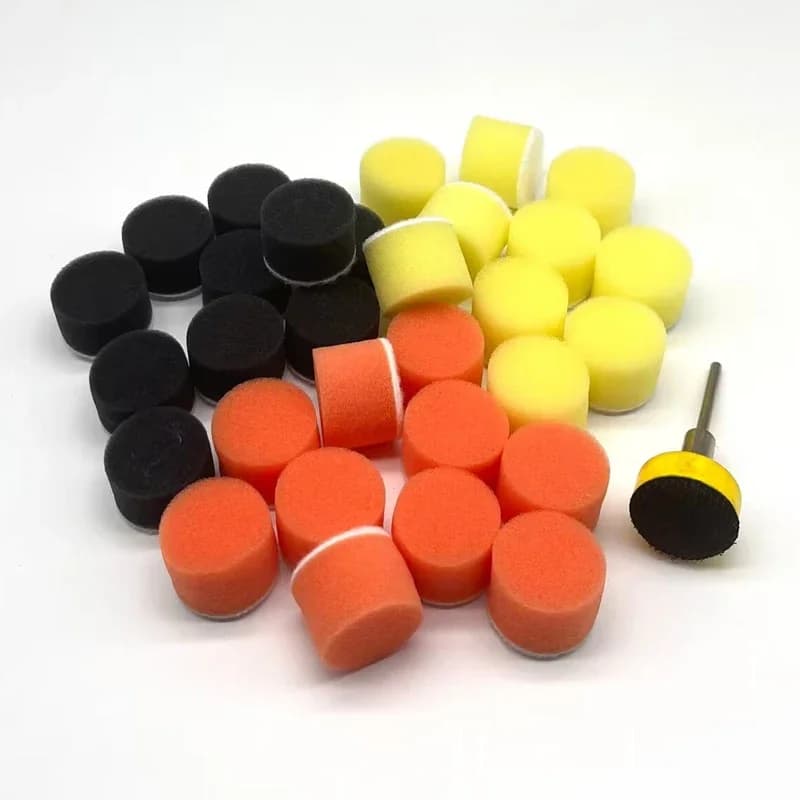 11 pezzi mini auto schiuma trapano tampone per lucidatura kit gancio e anello 1 pollice 25mm dettaglio spugna lana ceratura tamponi per lucidatura con supporto