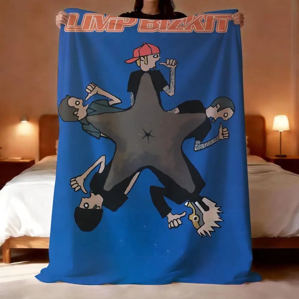 Band limp bizkit Throw Lightweight 240g Flannel Blanket Soft Skin-friendly for Summer Cooling