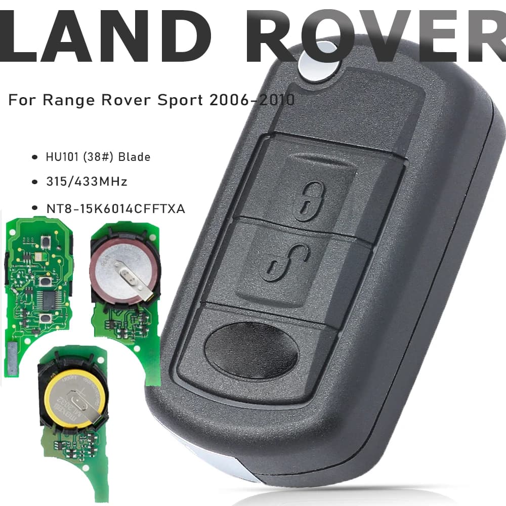 KEYECU NT8-15K6014CFFTXA Flip Chiave A Distanza Fob 315 MHz/433 MHz PCF7941 Fob per Land Rover Range Rover Sport 2005 -2010