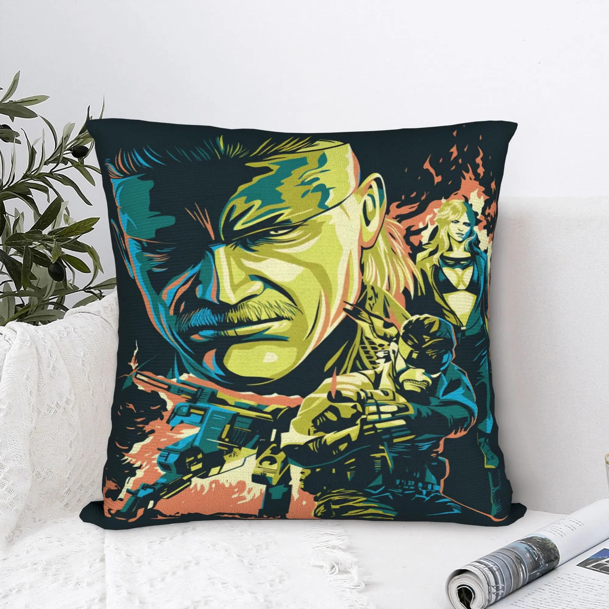 Pillow Cover Fanart MGS Gaming Morden Pillow Case For Sofa Home Decor Pillowcases