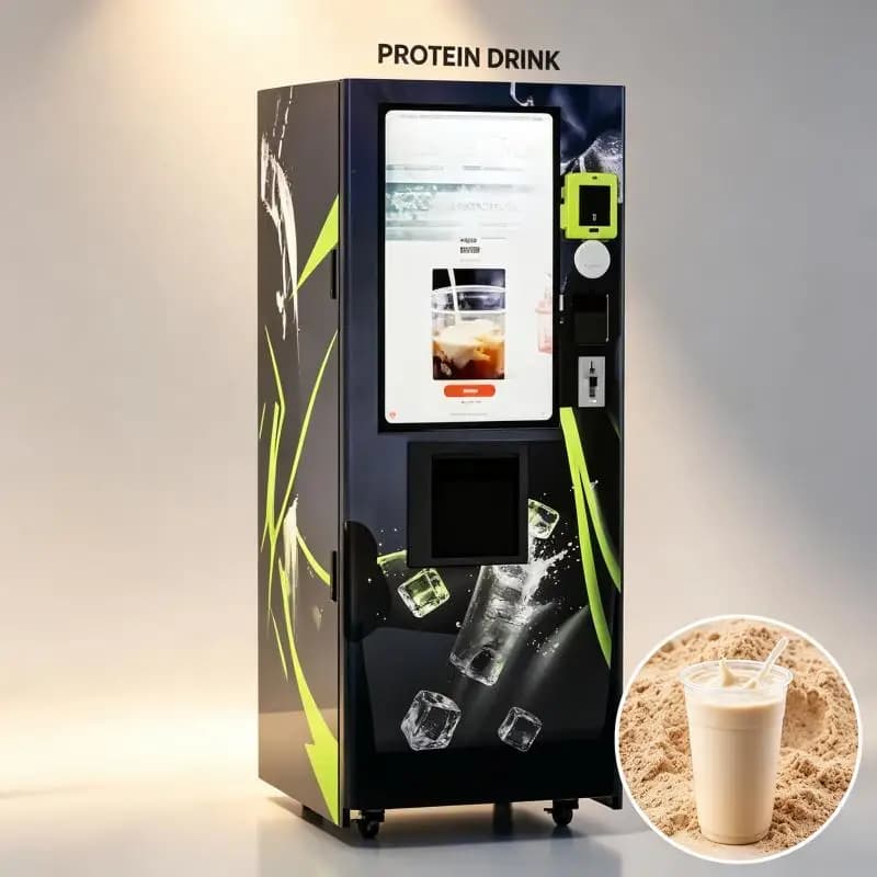 Commercial Protein Shake Vending Machine Automatic Powder Dispenser Fresh Mixing Touch Screen Fitness Center Sports Nutrition