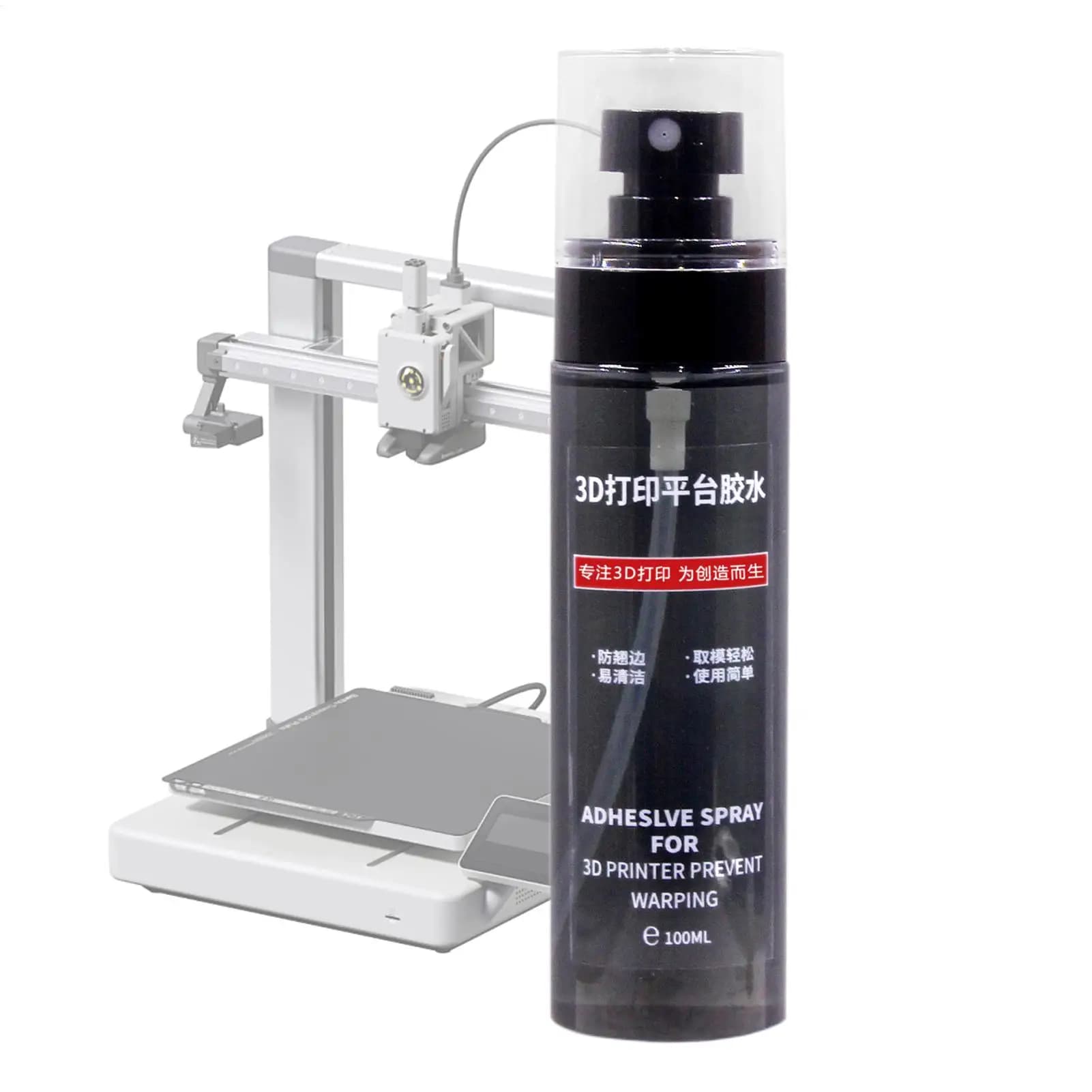 Adesivo Spray Anti-Deformazione per Piastre di Stampa 3D, 100ml, Versatile e Duraturo, Colla Forte per Letti di Stampa 3D