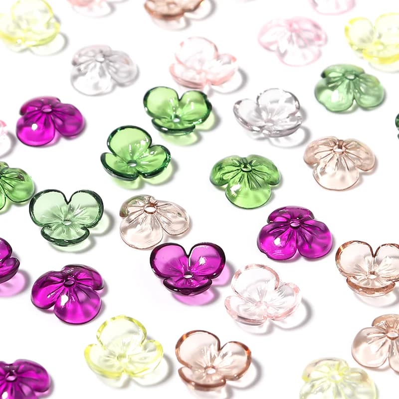 20 pcs/lot Transparent Resin Petal Beads Flowers Flower Amethyst Beads Beads Spreader Beads For FAI Jewels For You That Make Bracelet Necklace