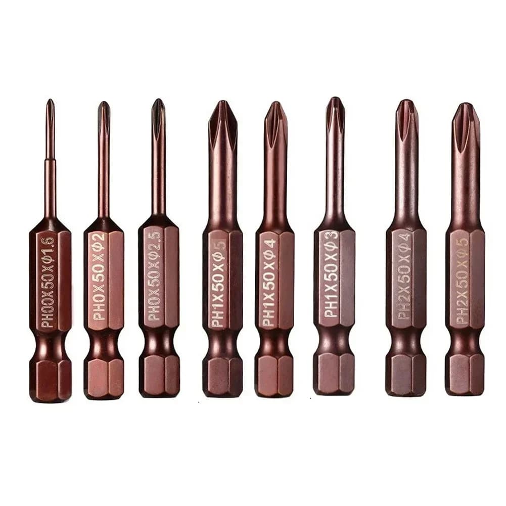 1pc 50mm PH2 Set di punte per cacciavite 1/4 "codolo esagonale antiscivolo punte per cacciavite elettrico punta da trapano a percussione in acciaio legato PH00 PH0 PH1