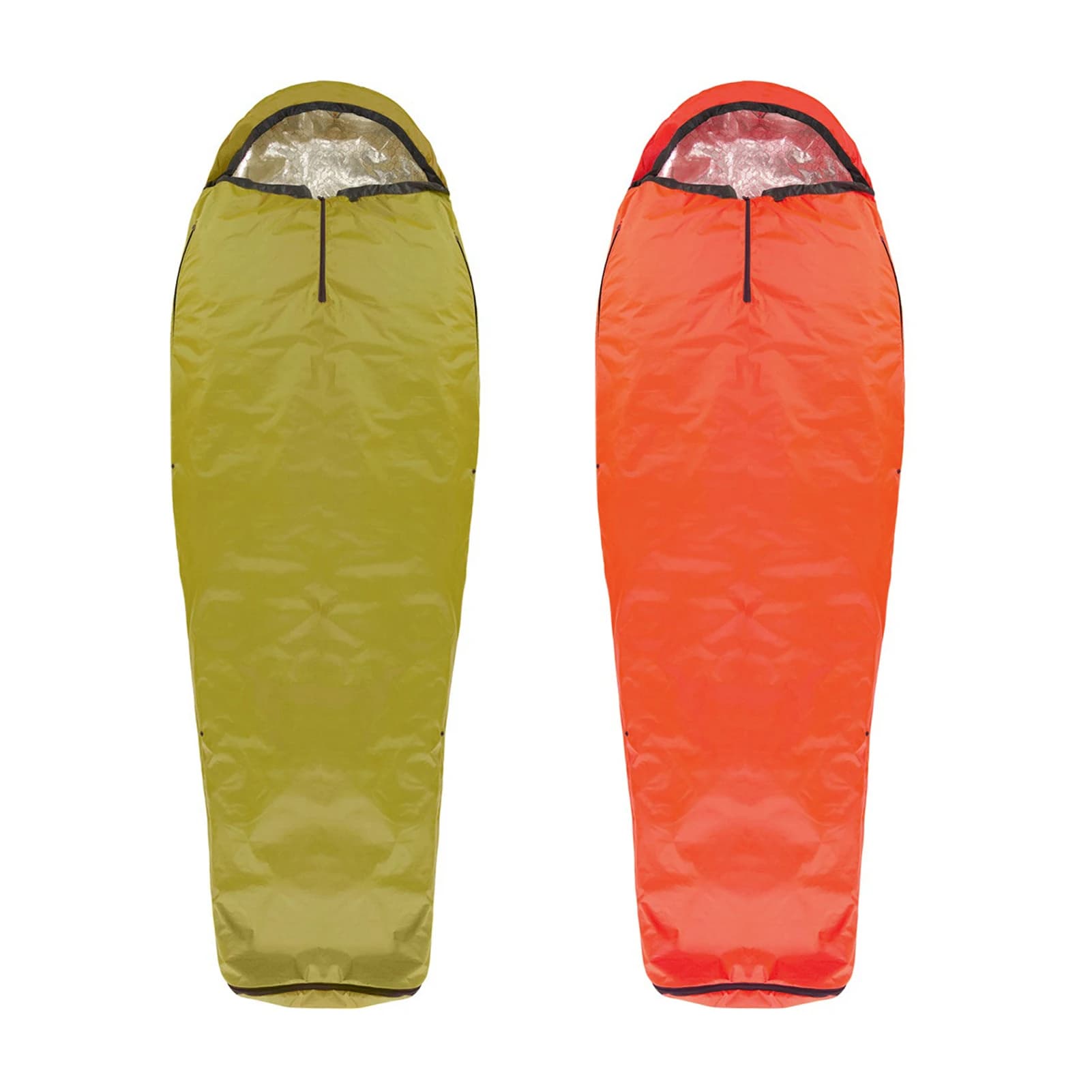 Camping and outdoor sleeping bag with extended, lightweight, breathable, waterproof, thermoreflective for emergencies