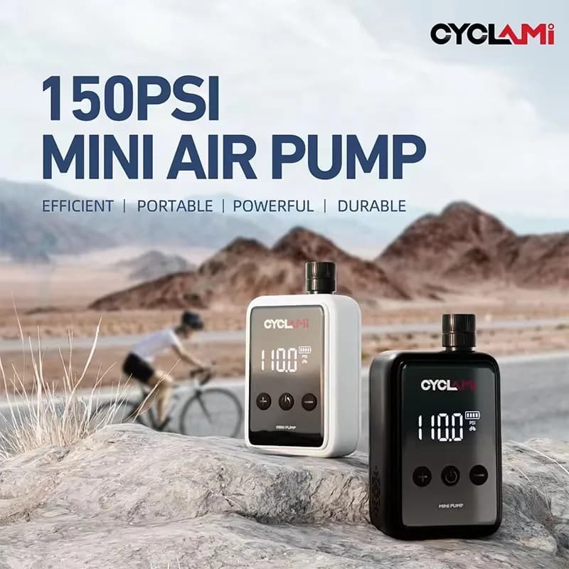 CYCLAMI Portable Pocket Bike Pump compressore ricaricabile gonfiatore per pneumatici pompa ad aria elettrica per pneumatici da bicicletta con manometro digitale