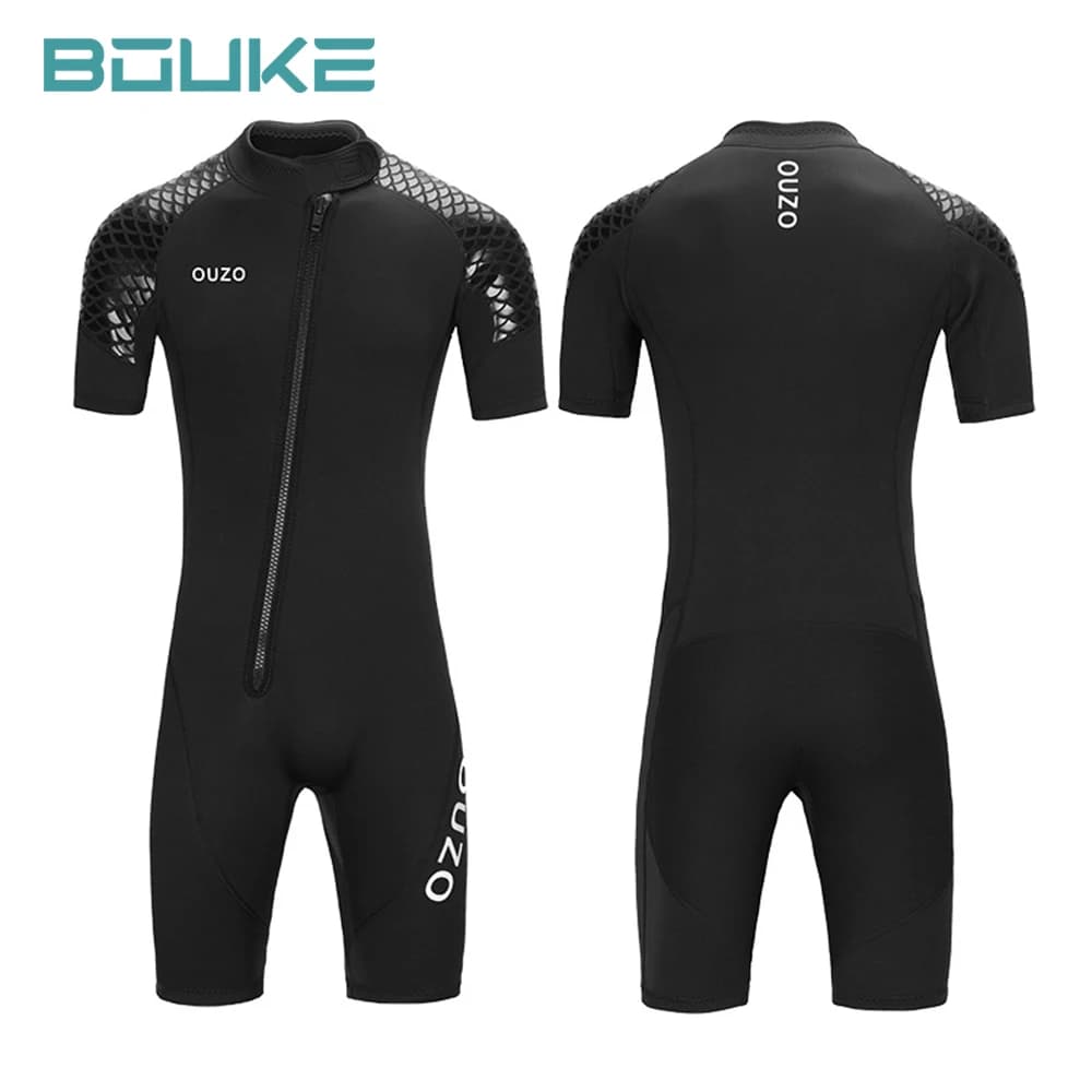 Muta Shorty in Neoprene da 3mm da uomo, muta da sub monopezzo muta con Zip frontale per immersioni subacquee Snorkeling surf nuoto