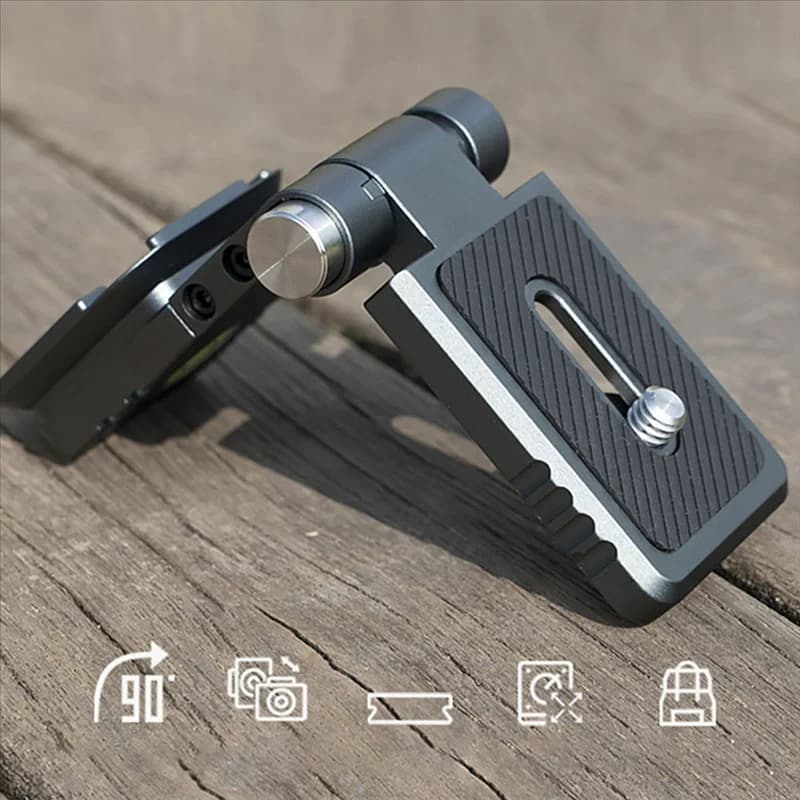 Supporto per piastra a L per fotocamera pieghevole ABZZ con piastra a sgancio rapido Arca per stabilizzatore D-JI RS3 treppiede giunto cardanico orizzontale