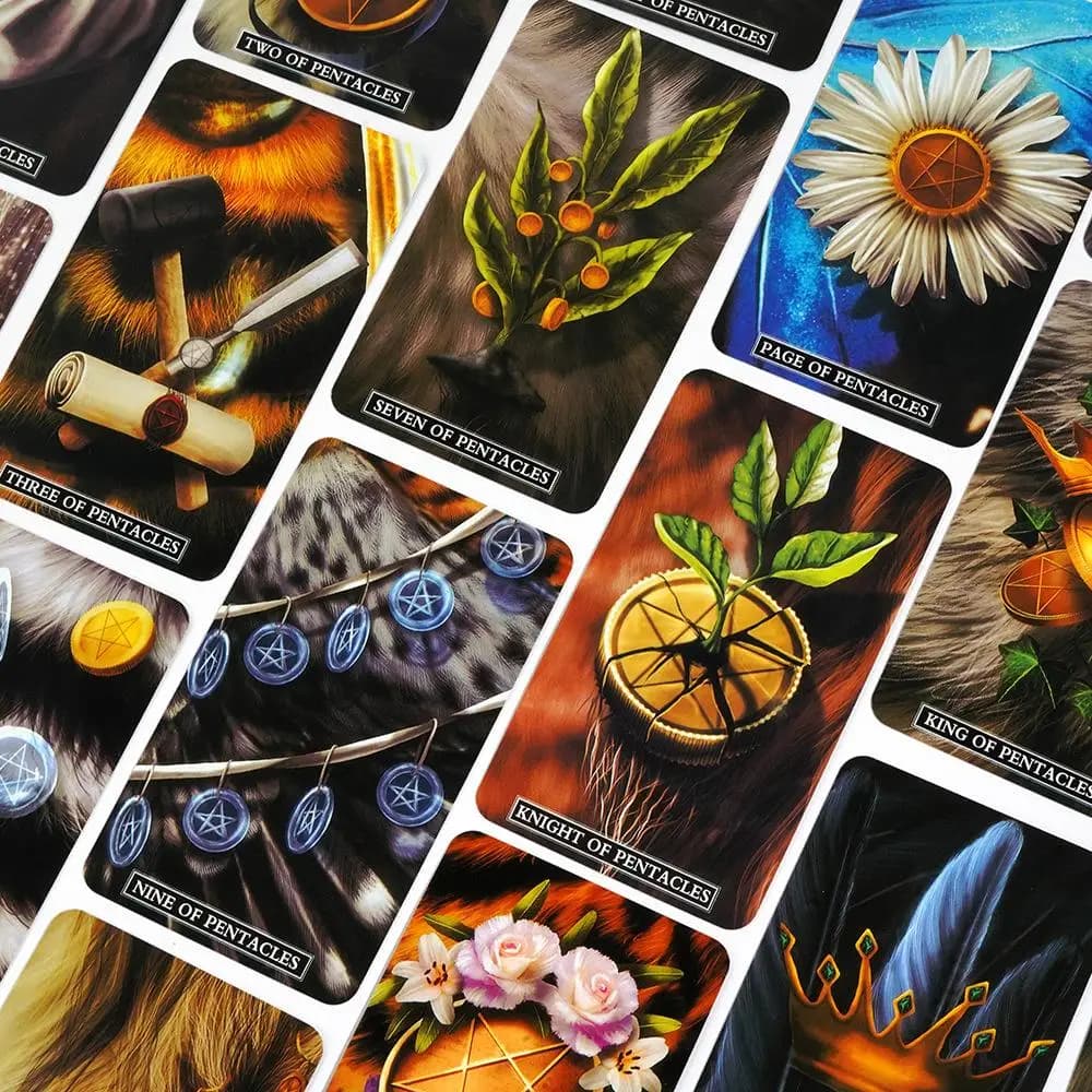 Gioco di carte con mazzo di tarocchi Belle Beasts da 10,3 x 6 cm