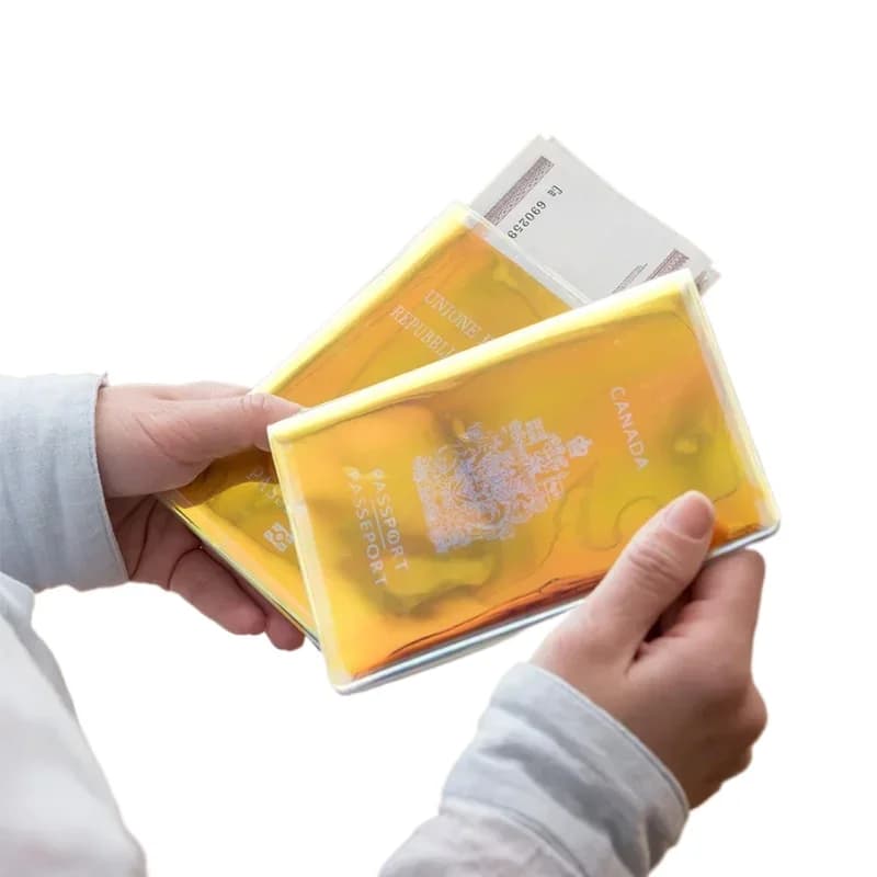 Protezione trasparente per porta passaporto smerigliata per custodia per passaporto olografica per passaporto da viaggio internazionale