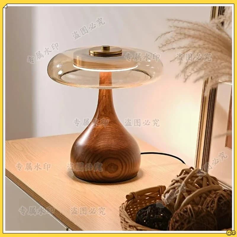 Lampada da terra in stile DoorRetro Lampada da scrivania francese in legno per camera da letto Soggiorno Sala studio Lampada da comodino per hotel Lampada da tavolo in vetro