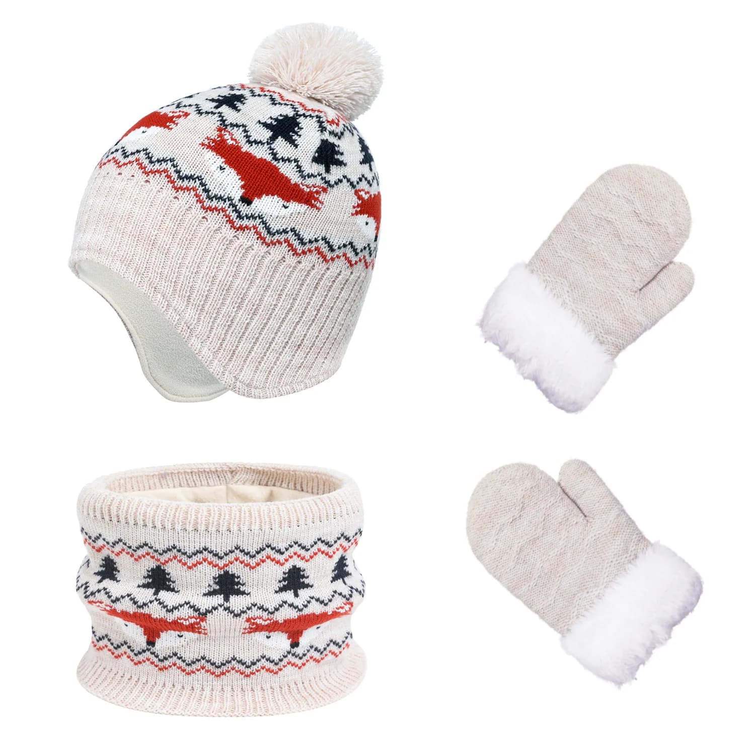 Cappello sciarpa guanti bambini inverno ragazzo ragazza berretto lavorato a maglia berretto autunno caldo morbido accessorio da sci per il freddo all'aperto