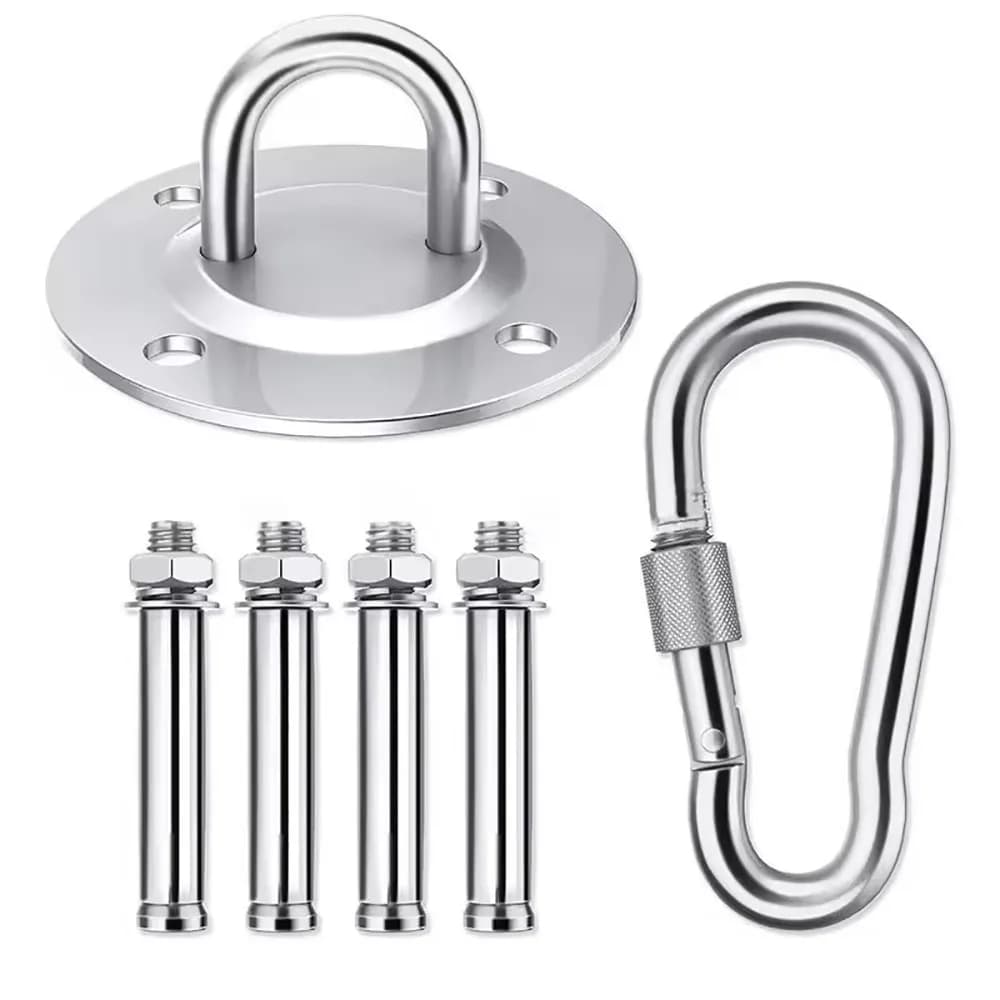 Stainless Steel Ceiling Mount Anchor Hook for Aerial Yoga Hammock Swing Punching Bag Heavy Duty Wall Hanger Wall Pad Eye Plate