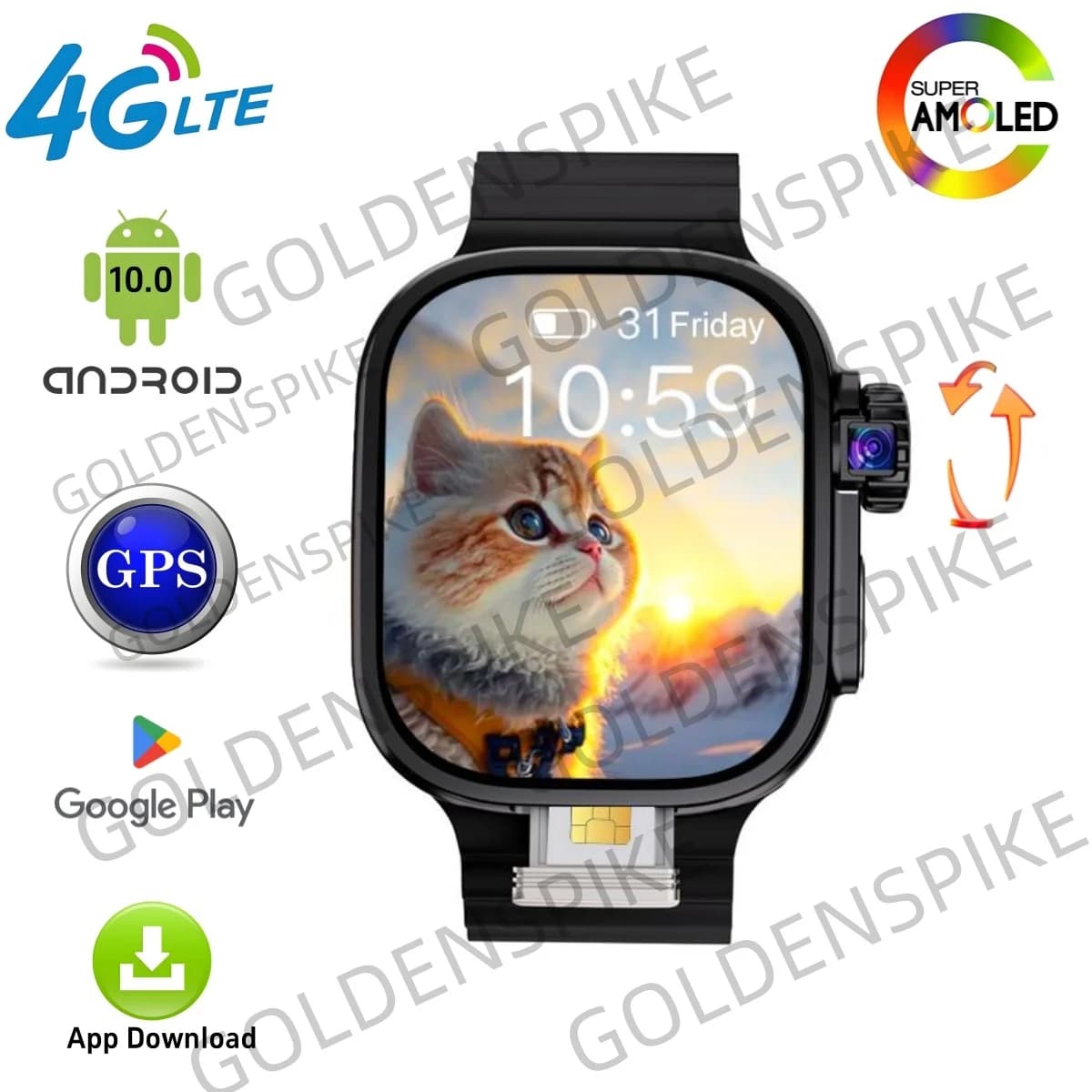 JC02 Pro S9 S10 Ultra Smartwatch Curved Display 2,26 inch 4G LTE Smart Watch with GPS rotating camera WIFI Slots for NFC SIM card