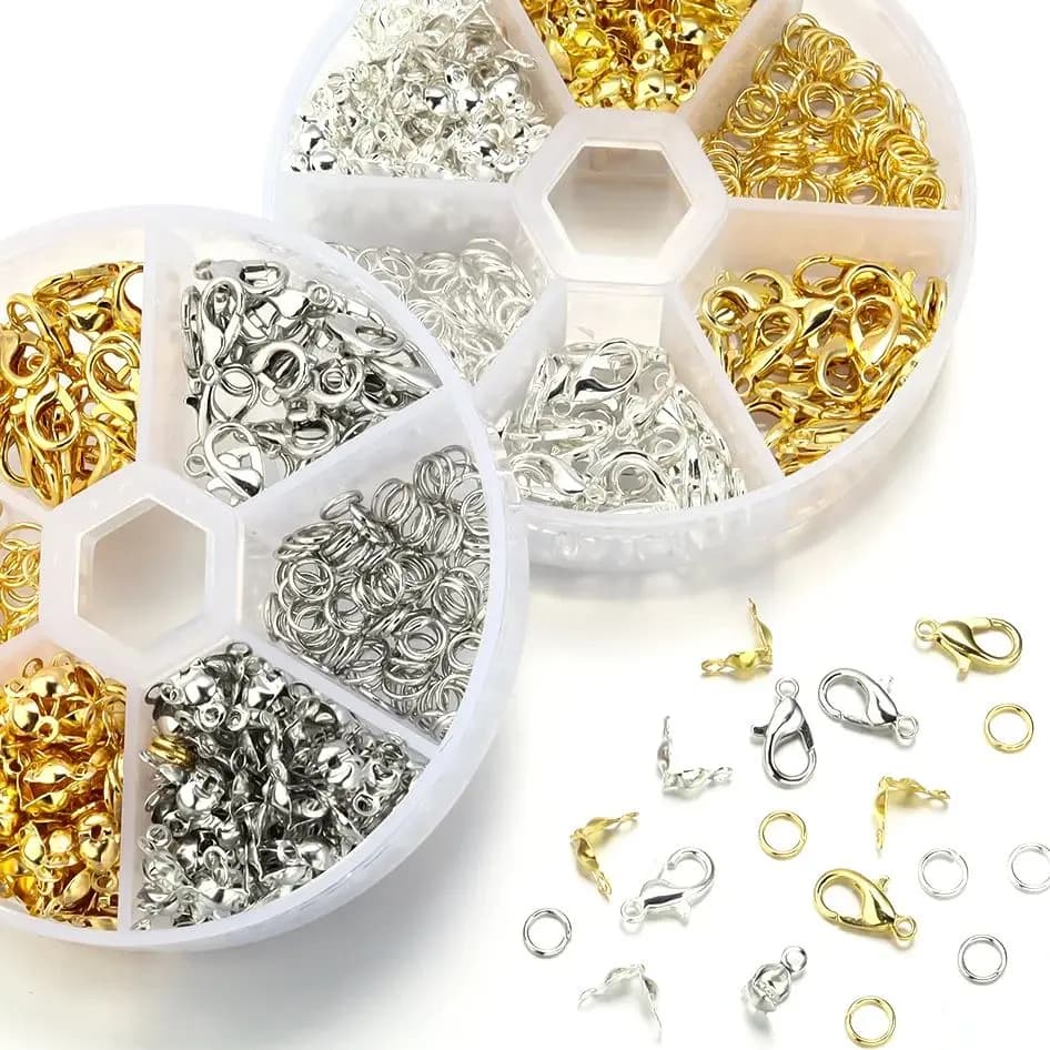 450 pcs/box 2 Colors Mosque closures Open rings Crimping terminals Set of Beads Kit for Creation Jewelry Make by You Bracelets Necklaces Components