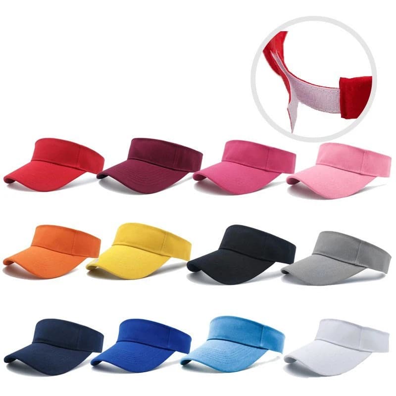 Berretto con visiera superiore vuoto cappelli con protezione solare da donna cappellino Snapback in cotone da uomo regolabile per la corsa Tennis Golf Unisex
