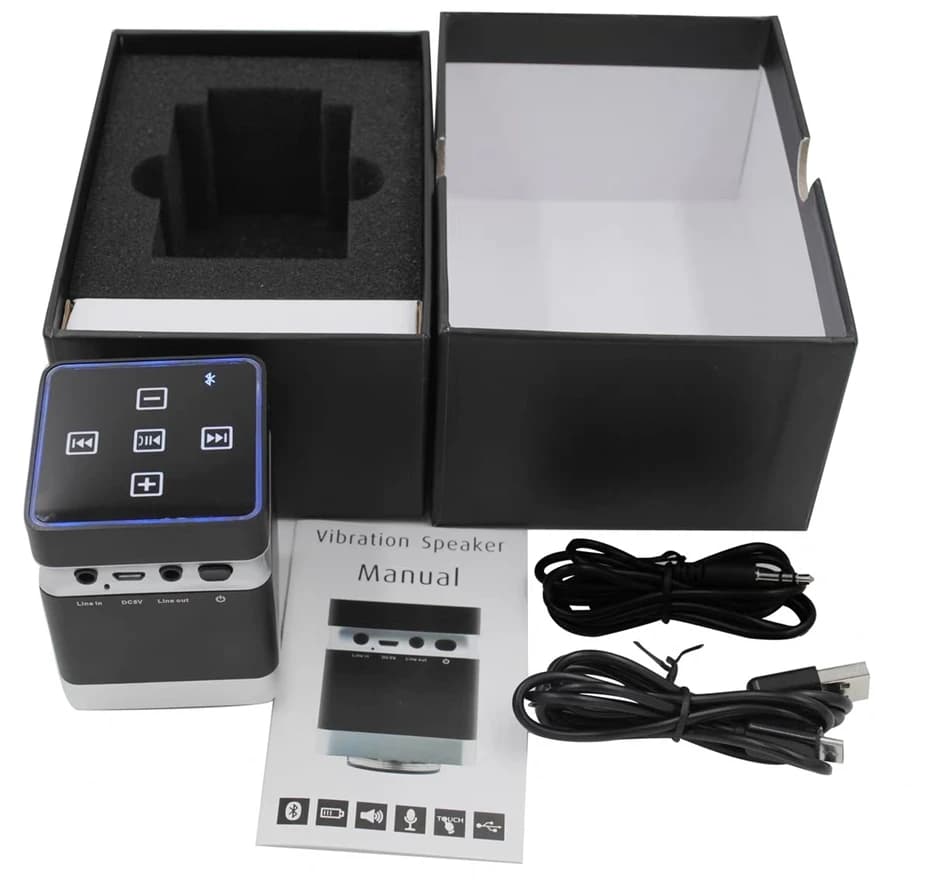 Adin 26w Bluetooth Vibration Speaker for Neighbors Mini Portable Vibro Wireless Music Subwoofer Speaker Metal Resonance Box 2025