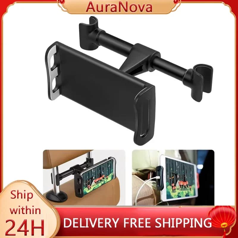Car Mounted Rotatable Foldable Universal Tablet Holder for Children iPad Rear Seat Headrest Adjustable Lazy Bracket