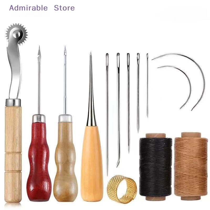 wLeather Sewing Tools Kit Professional DIY Leather Craft Hand Stitching Set for Bag Shoe Repair Home Use