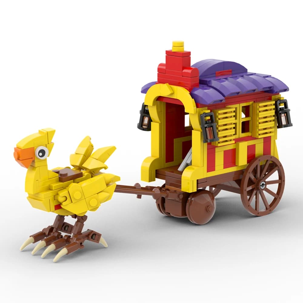 Set di Costruzioni MOC - Modello di Uccello Gigante Fantastico, Creatura Iconica Ispirata al Chocobo, Set di Costruzioni Compagno d'Avventura