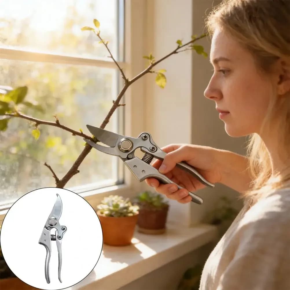 Hand Pruner Stainless Steel Pruning Shears Bypass Pruner with Ergonomic Handle Heavy Duty Gardening Clippers Premium for Thick