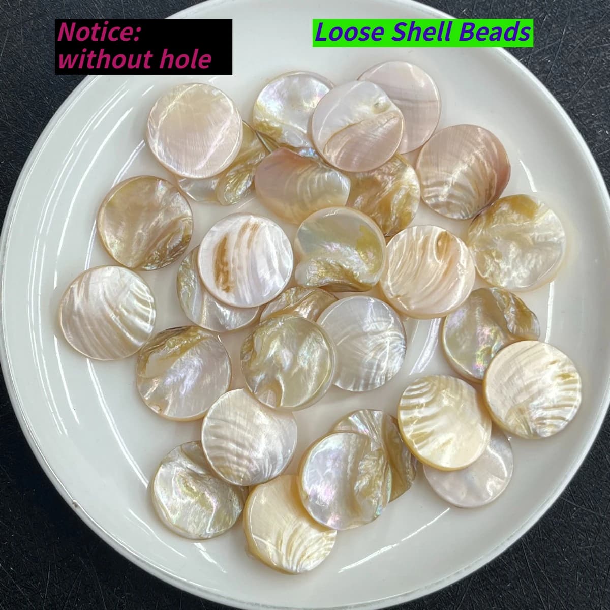 50 Pezzi Perline Sciolte Fai-da-te All'ingrosso, Perline di Conchiglia d'Acqua Dolce Senza Foro per Creazione Gioielli, Catene Fai-da-te, Accessori per Collane