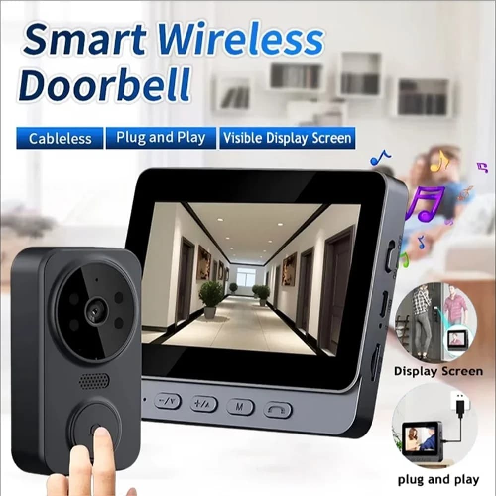 NUOVO 2026 Wireless Video Campanello Telecamera Bundle Sicurezza Intelligente con Visione Notturna 2.4G WiFi HD Rilevazione di Movimento Cloud Storage