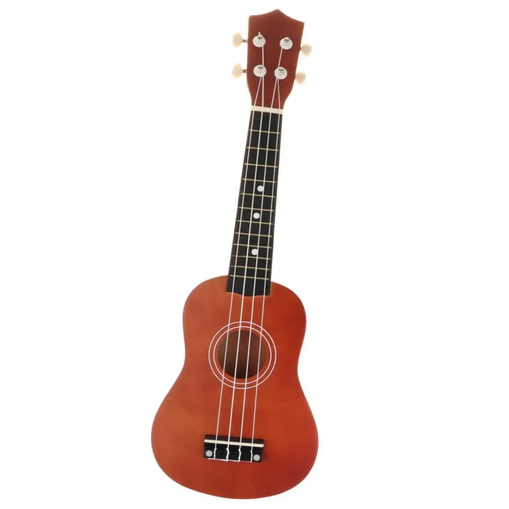 Mini chitarra Hawaii Ukulele a 4 corde da 21 pollici per bambini principianti Marrone