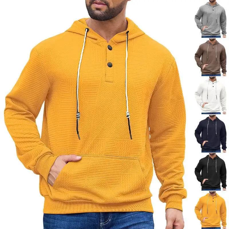 Men's Full Zip Hoodie Sweatshirt Casual Sporty Long Sleeve Color Knit Half Open Cardigan Comfortable Breathable Streetwear