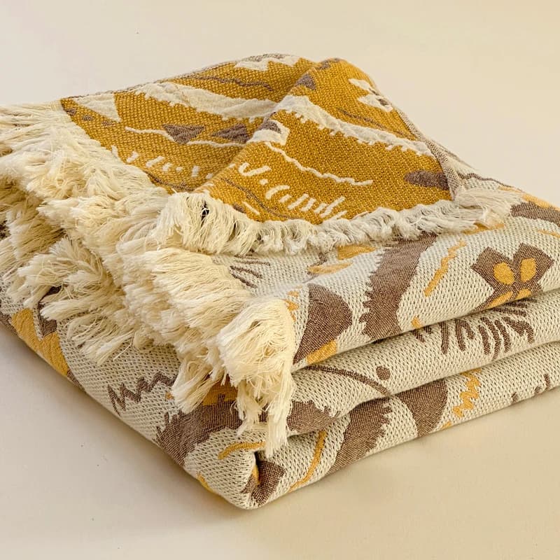 Coperta Estiva in Puro Cotone, Coperta Singola per Pisolino, Copriletto per Divano, Coperta per Condizionatore d'Aria, Coperta a Spalla, Trapunta Estiva
