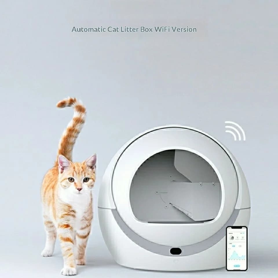 Lettiera per Gatti Intelligente Completamente Chiusa con WiFi, Autopulente, Controllo App e Sensore, Toilette Elettrica per Gatti da Interno