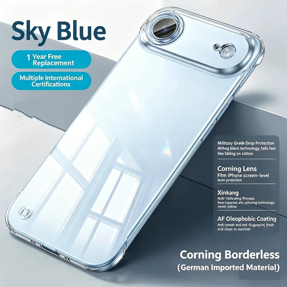 Custodia Ultra Sottile Trasparente per iPhone 17 Pro Max, Cover Posteriore Morbida in Acrilico Trasparente Anti-Caduta con Airbag, Antiurto