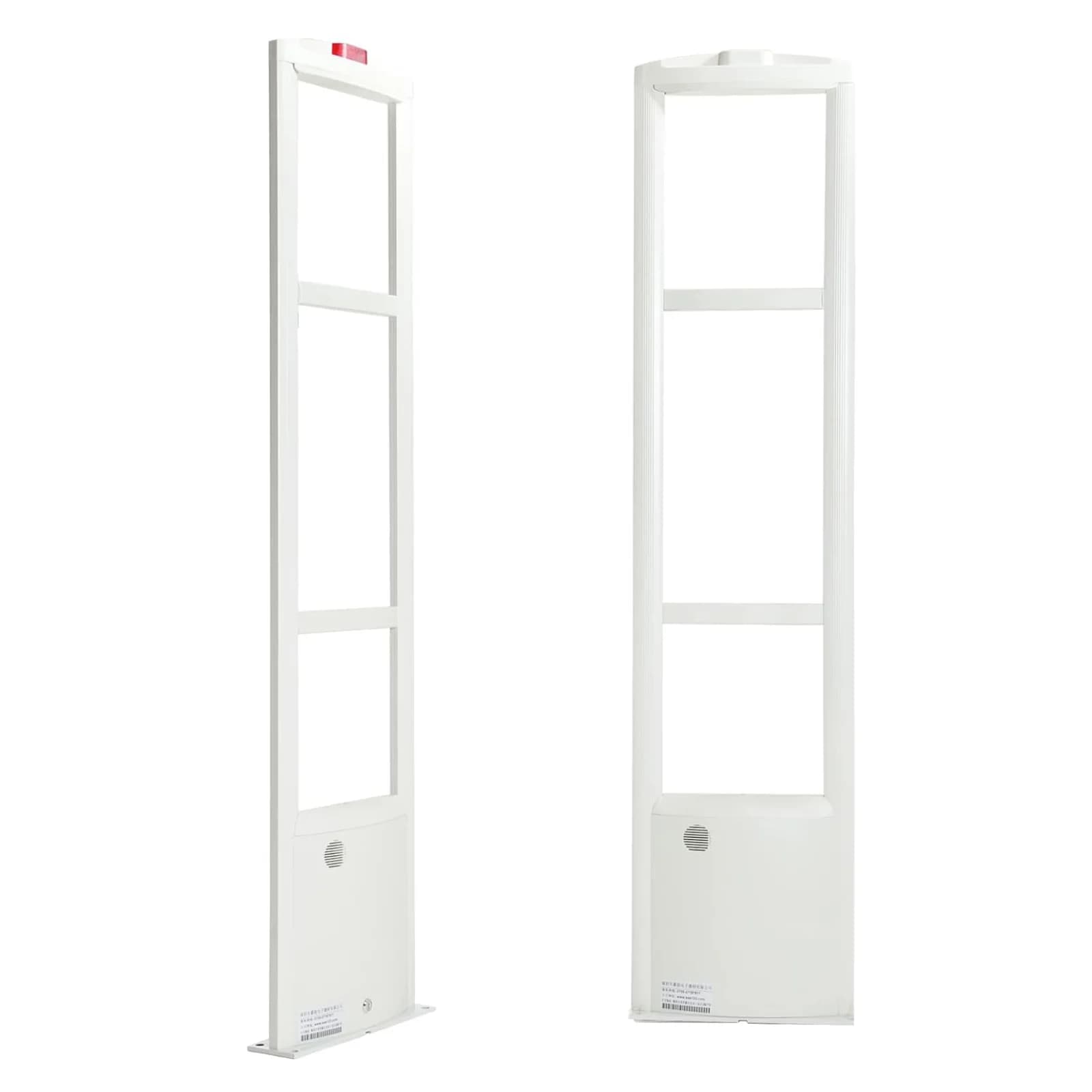 Porta di sicurezza RF 8.2MHz per supermercato, materiale ABS bianco allarme sonoro e luminoso antifurto per negozio di abbigliamento