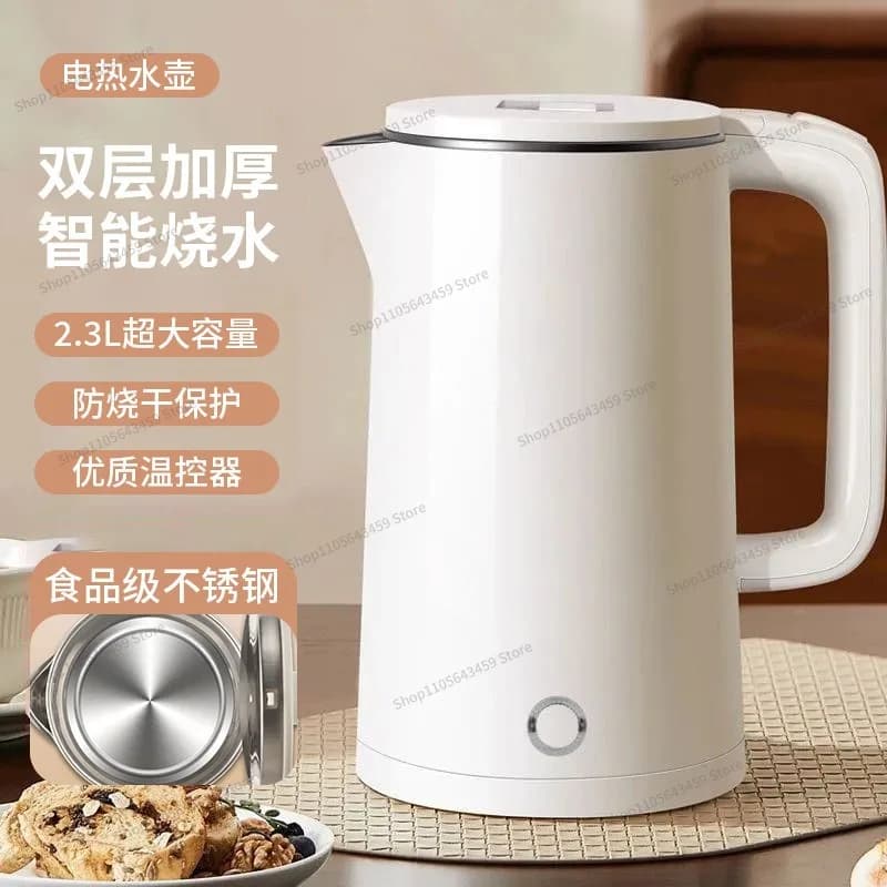 For Large Capacity 2.3L Electric Kettle Stainless Steel Inner Tank Double Insulation Kettle Gifts Hotel Quick Cooking Pot