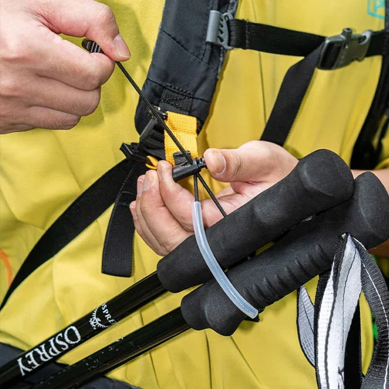 Backpack Hiking Stick Holder Trekking Walking Pole Elastic Strap Fixing Buckle Backpack Elastic Rope Fasteners Hiking Accessory