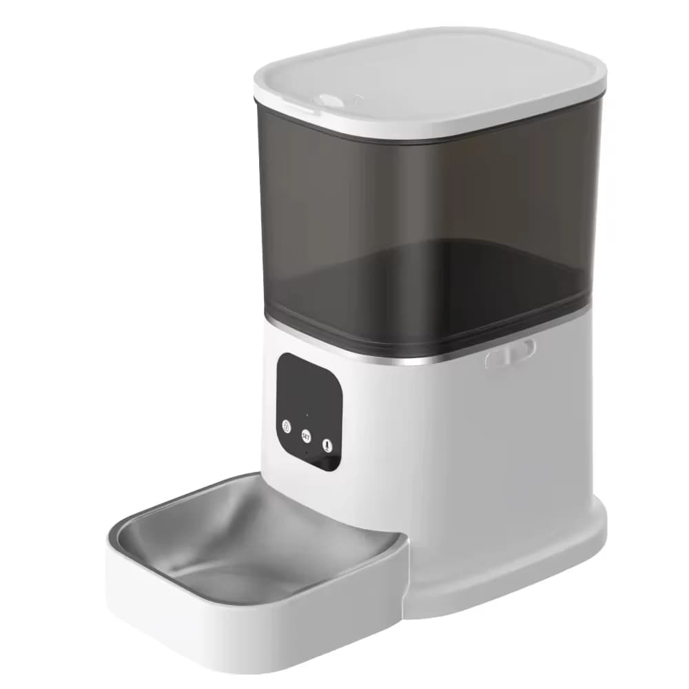 Distributore Automatico di Cibo per Animali Domestici con Pulsante Intelligente, Registrazione Vocale, Telecamera WiFi e Controllo Tramite App Tuya per Gatti e Cani - Ciotola per Cibo Secco con Programmazione Orari di Alimentazione
