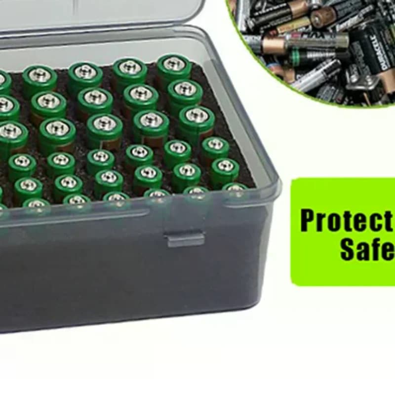 Battery Storage Organizer Holder Holds 54 AA AAA Batteries, Battery Box Case Garage Container,Home Drawer Organization Dispenser
