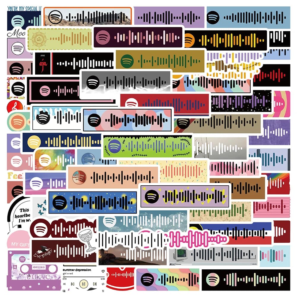68pcs Cute Cartoon Music Code Stickers For Luggage Laptop Guitar Phone Waterproof Graffiti Bicycle Car Decals Kids Toy