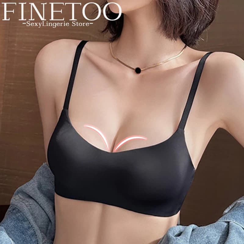 FINETOO Women Seamless Bras Thin Gather Underwear No Steel Rings Bra Soft Comfortable Breathable Underwear Female Sexy Intimates