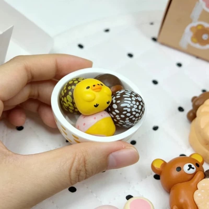 In Stock Cute Bear Donut Series Blind Box Mini Cute Anime Action Figure Desktop Ornament Kawaii Collectible Holiday Fans Gift
