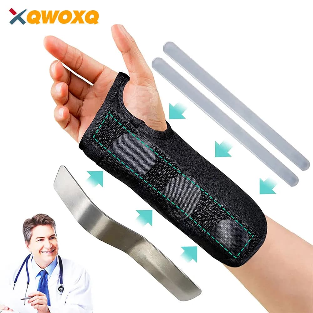 Tutore per polso 1PC per sollievo dal tunnel carpale/Supporto per polso notturno regolabile con stecche per alleviare lesioni Dolore Distorsione Tendinite