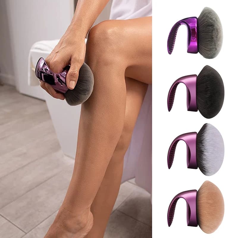 Pennello per trucco corpo extra large con testa a fungo per applicatore di fard per contorno abbronzante per gambe autoabbronzante - Setole morbide per un facile marrone chiaro