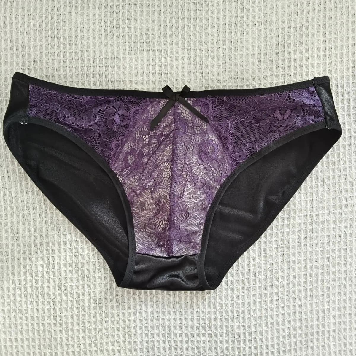Slip da uomo in pizzo viola Santin con inserto in cotone, stile Harajuku