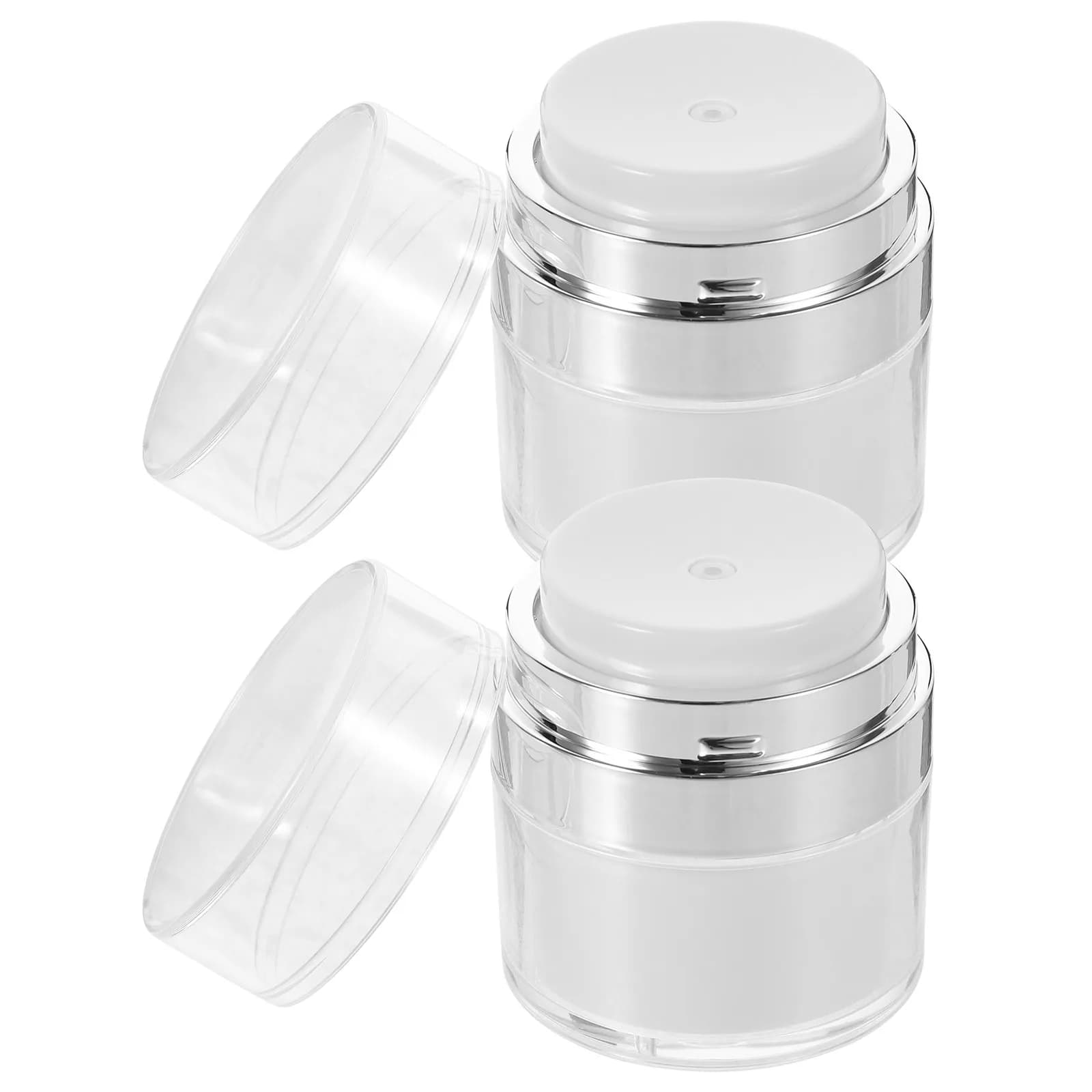 2 rechargeable containers of 15 ml per cream, small jars with lid, leak-proof containers for lotions, face moisturizing, eye contour creams, travel samples