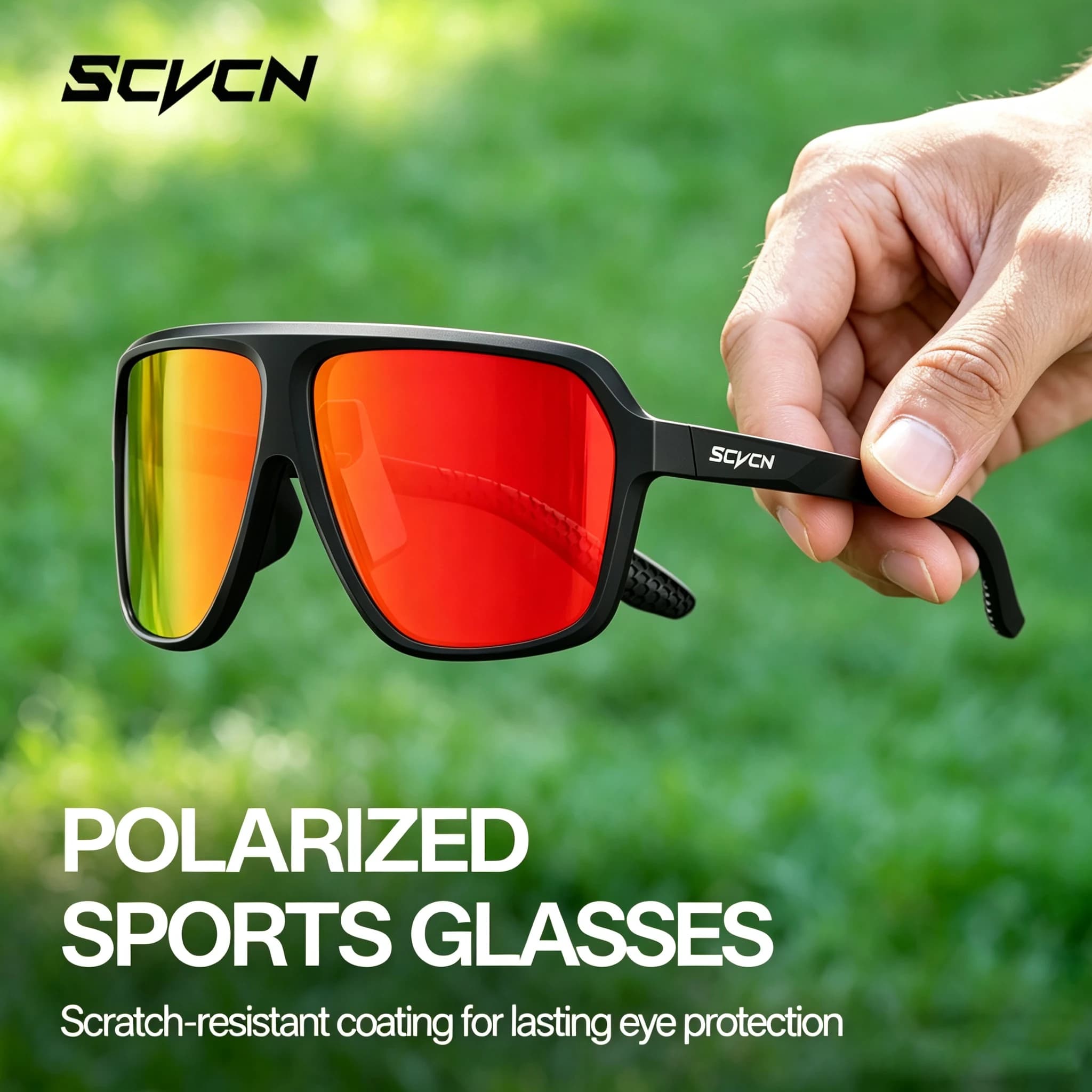 SCVCN UV400 Cycling Sunglasses Stylish Women Men Running Hiking Glasses HD Outdoor Sports Driving Baseball Camping Sunglasses