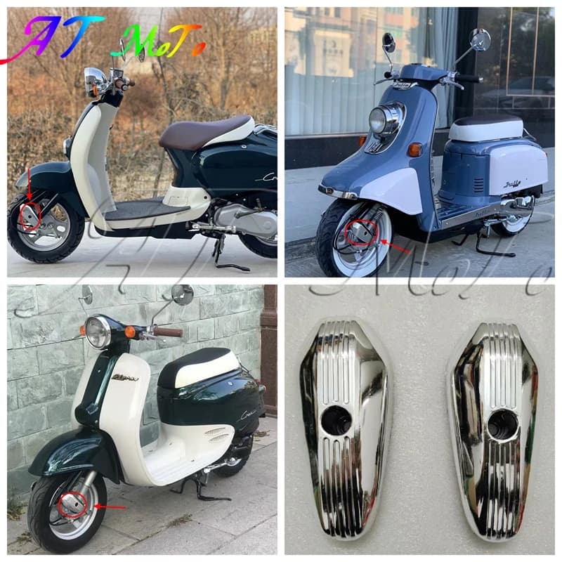 Adatto per Honda DIO DIO50 Giorno AF24 AF54 AF52 Julio CREA copertura protettiva per ammortizzatore anteriore cromato per moto
