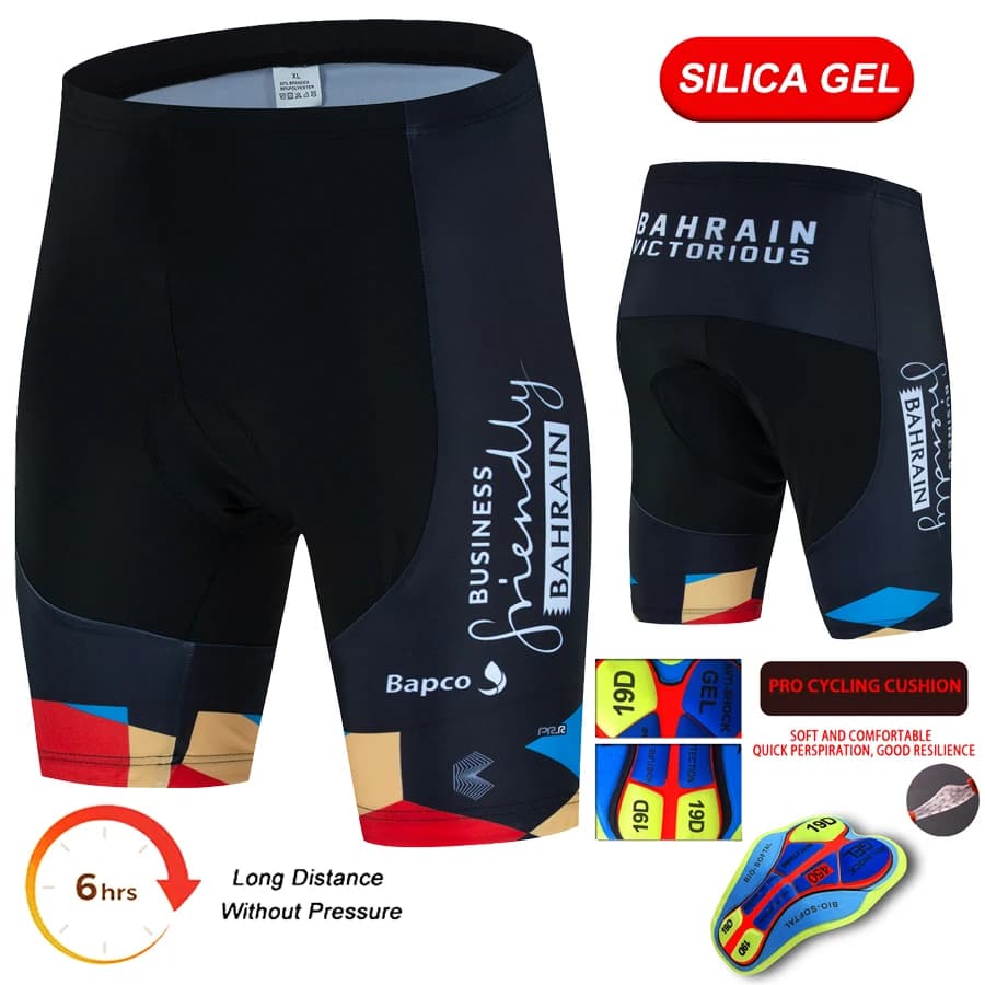 Bahrain 2026 Cycling Shorts Pro Team Bike Pants Mtb Collant for Men Summer Breathable Quick Dry 19D Padded Gel Bicycle Shorts