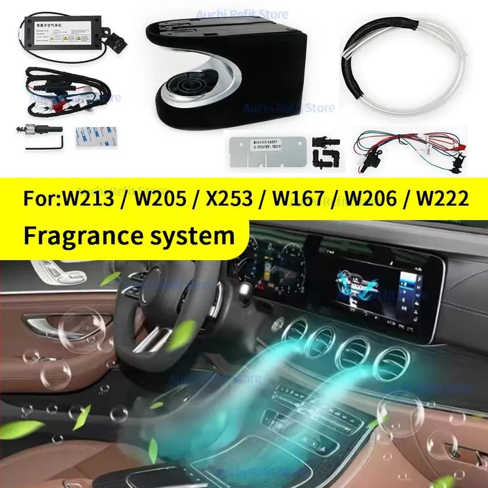 Sistema di ioni negativi di fragranza per auto per Mercedes Benz W213 W205 W222 X253 W167 W206 C/E/GLE/CLS/GLC/S-Class purificatore di profumo d'aria