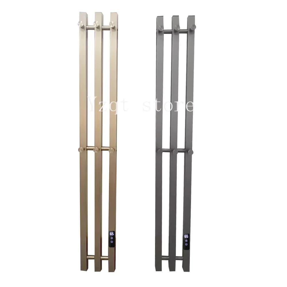 Electric towel rack stainless steel gold gun gray heating towel bar digital display timing constant temperature hook bathroom